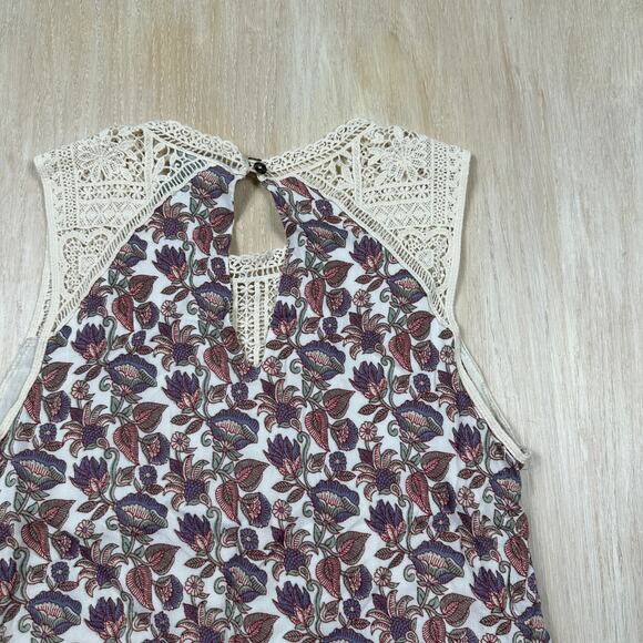 Anthropologie Maeve Laced Eleanor Boho Sleeveless Floral Crochet Blouse Small - Picture 11 of 12